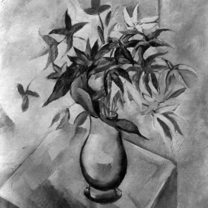 WV-Nr. 0027 (S) | Gefüllte Blumenvase auf kleinem Tisch