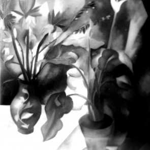 WV-Nr. 0549 (S) | Blühende Topfpflanze und gefüllte Blumenvase 