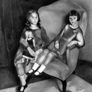 WV-Nr. 0533 (P) | Zwei sitzende Mädchen mit Puppe