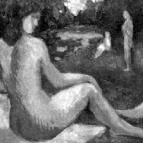 WV-Nr. 0406 (F) | Sitzender Rückenakt in Landschaft