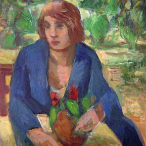 Mädchen im blauen Mantel