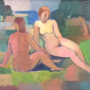 WV-Nr. 0689 (F) | Zwei Damen beim Baden 