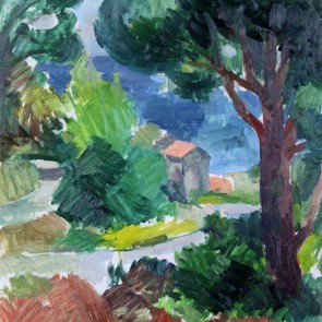 WV-Nr. 0714 (L) | Landschaft mit Baum und Haus