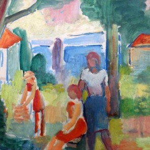 WV-Nr. 0386 (F) | Drei Damen im Park