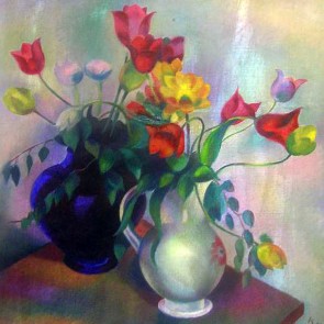 WV-Nr. 0529 (S) | Zwei Vasen mit Tulpen