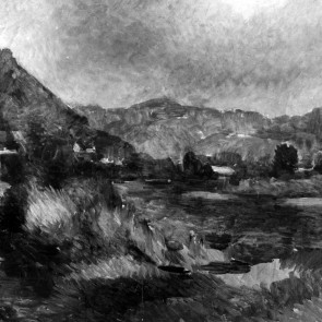 WV-Nr. 0572 (L) | Landschaft mit Kirchturm am Main