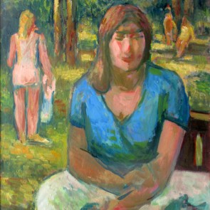 WV-Nr. 0604 (F) | Sitzende in türkisfarbener Bluse   