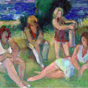 WV-Nr. 0613 (F) | Vier Frauen am See