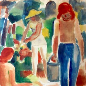 Drei Frauen im Garten