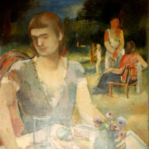 WV-Nr. 0465 (P) | Frau am Gartentisch