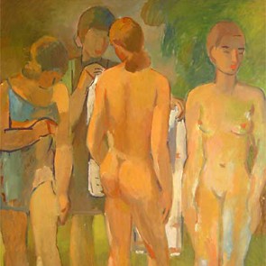 WV-Nr. 0812 (F) | Vier Frauen in Parklandschaft 