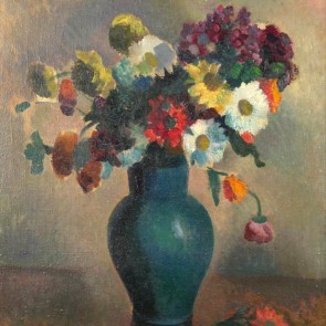 WV-Nr. 0229 (S) | Blumenstillleben in blauer Vase