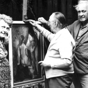 Ein Künstlerkollege und guter Freund zu Besuch im Atelier