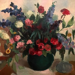 WV-Nr. 0623 (S) | Stillleben mit Rittersporn in bauchiger Vase