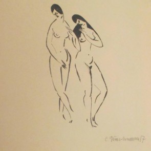 Zwei stehende Frauenakte