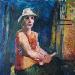 WV-Nr. 0860 (P) | Annemarie vor blauem Vorhang