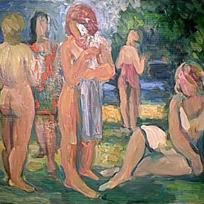 WV-Nr. 0717 (F) | Fünf Frauen in Landschaft