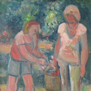 WV-Nr. 0074 (F) | Zwei Frauen mit Korb im Garten