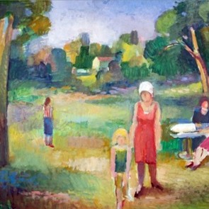 WV-Nr. 0777 (F) | Frauen mit Kind in Gartenlandschaft