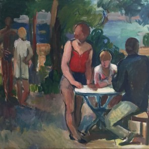 WV-Nr. 0871 (F) | Gruppe am Gartentisch