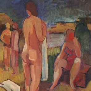 WV-Nr. 0415 (F) | Stehender Akt mit Handtuch am See