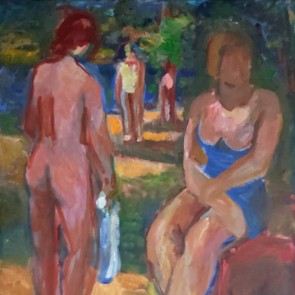 WV-Nr. 0557 (F)  | Sitzende im blauen Badeanzug