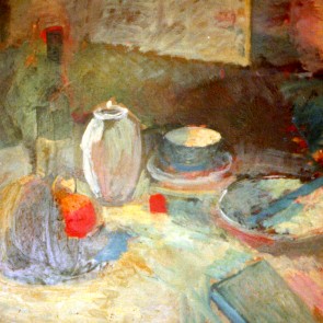 WV-Nr. 0727 (S) | Stillleben mit Tasse, Flasche und Schale