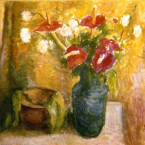 WV-Nr. 0809 (S) | Stillleben mit Anthurien und Schale