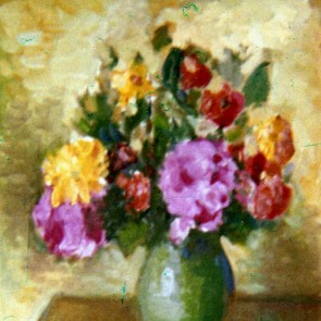 WV-Nr. 0731 (S) | Bunter Blumenstrauß auf kleinem Tisch