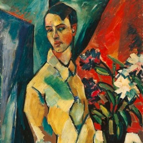  Selbstbildnis mit Blumenstrauß