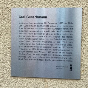 Gedenktafel am Geburtshaus Carl Gunschmanns