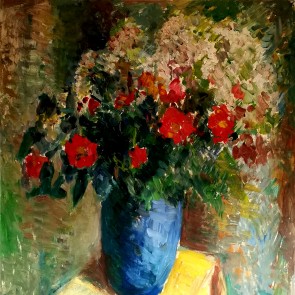 WV-Nr. 0497 (S) | Sommerblumen in blauer Vase