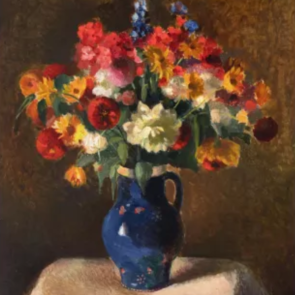 WV-Nr. 0904 (S) | Blumen in dunkelblauer Vase